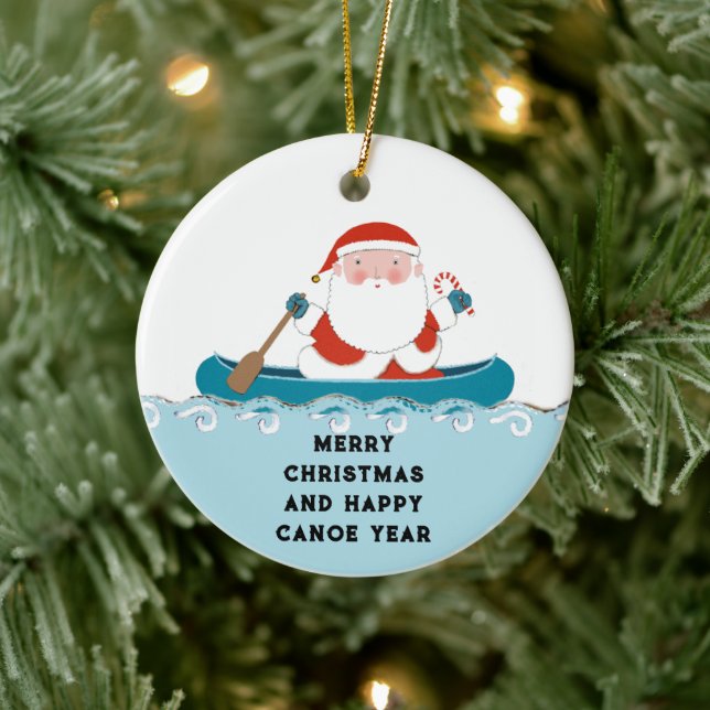 Funny Camping Canoe Keepsake Ceramic Tree Decoration (Tree)