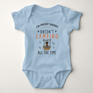 Funny Camping Dad Cute Little Camper Wild Camping Baby Bodysuit