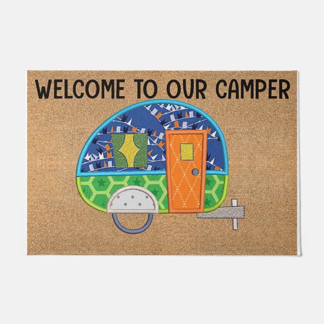 Funny Camping Day Doormat, Cute Camper Gift Doormat (Front)