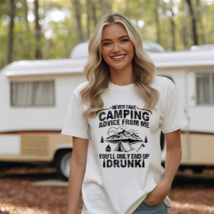 Funny camping drinking sayings T-Shirt