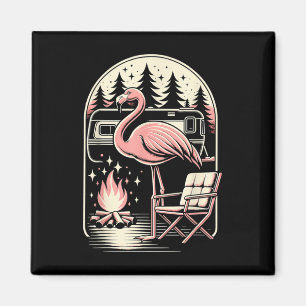 Funny Camping Flamingo Camper Camp Outdoor Travel  Magnet