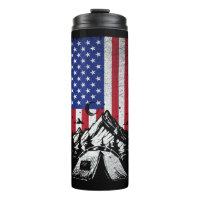 Funny Camping Hiking Lover American Flag