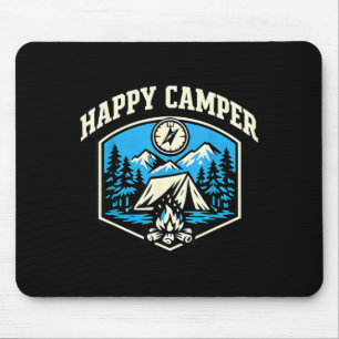 Funny camping hiking lover happy camper mouse pad