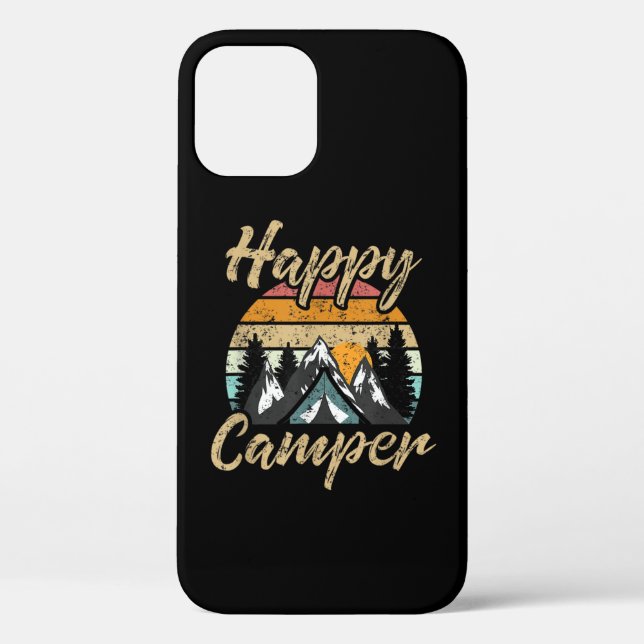 Funny Camping Hiking Lover Present Happy Camper Case-Mate iPhone Case (Back)