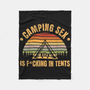 Funny Camping Is In Tents Naughty Dad Joke Adult J Fleece Blanket