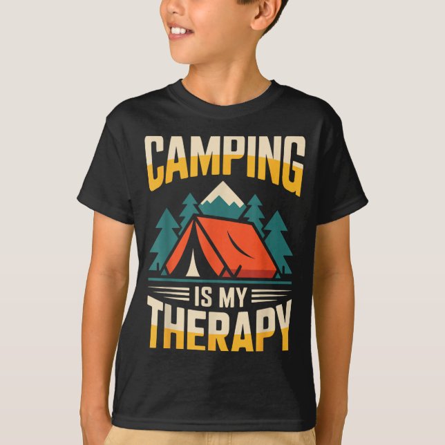 Funny camping is my therapy  T-Shirt (Front)
