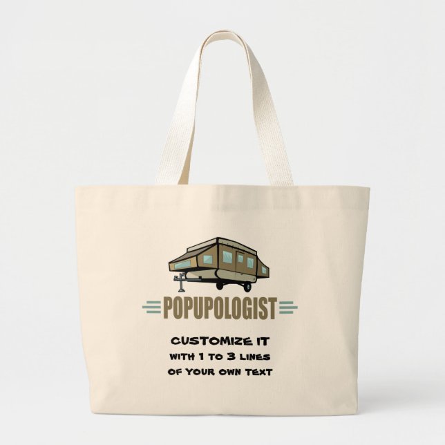 Funny Camping Large Tote Bag (Front)