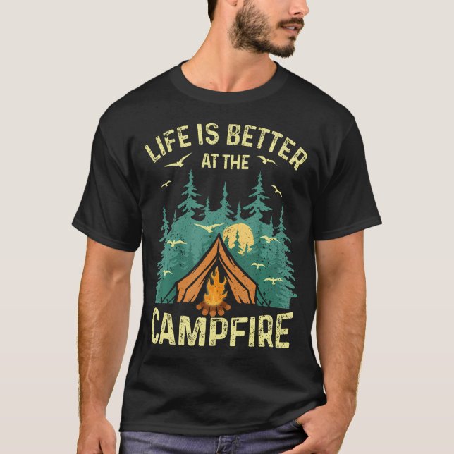 Funny Camping Lover Design For Men Women Camping V T-Shirt (Front)