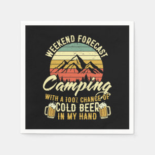 Funny camping lovers word art  napkin