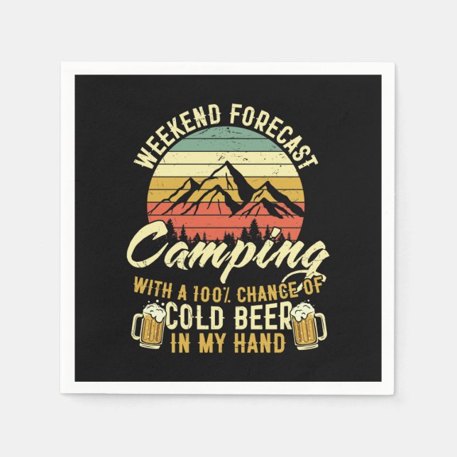 Funny camping lovers word art  napkin (Front)