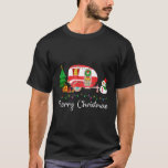 Funny Camping Merry Christmas Tree Camper Snowman  T-Shirt<br><div class="desc">Funny Camping Merry Christmas Tree Camper Snowman Rv Lights</div>