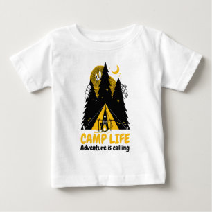 Funny Camping Monster – Camp Life Adventure Baby T-Shirt