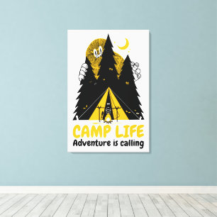 Funny Camping Monster – Camp Life Adventure Canvas Print