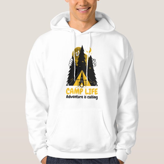 Funny Camping Monster – Camp Life Adventure Hoodie (Front)