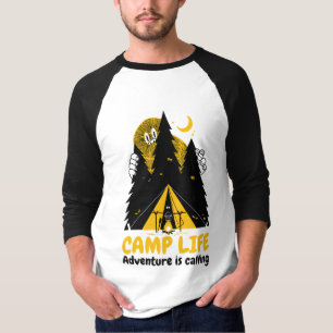 Funny Camping Monster – Camp Life Adventure T-Shirt