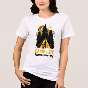 Funny Camping Monster – Camp Life Adventure Tri-Blend Shirt