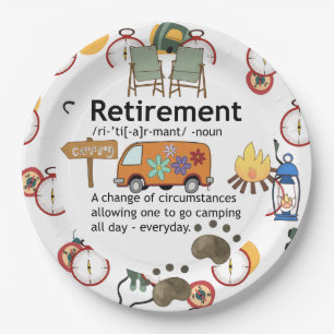 Funny Camping Retirement Definition    Paper Plate