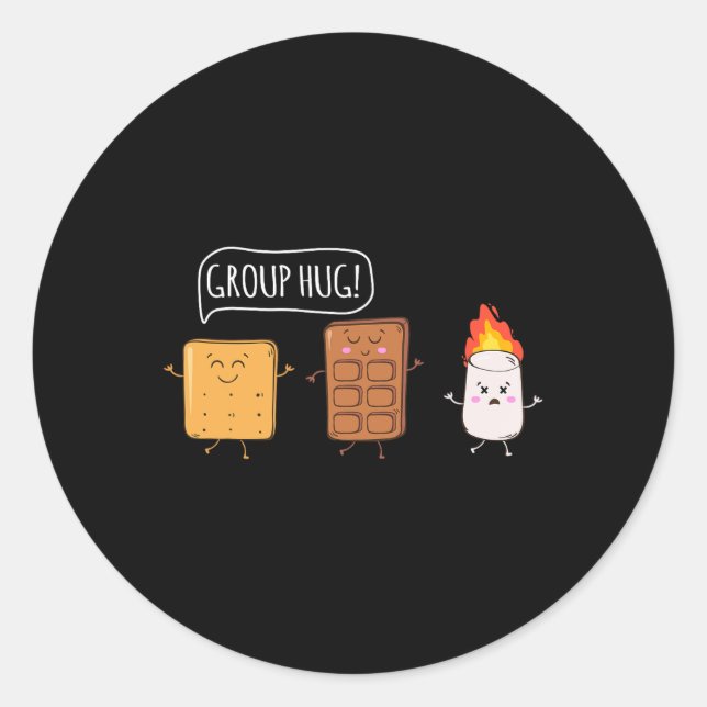 Funny Camping Roasting Bonfire Adventure  Classic Round Sticker (Front)