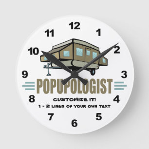 Funny Camping Round Clock