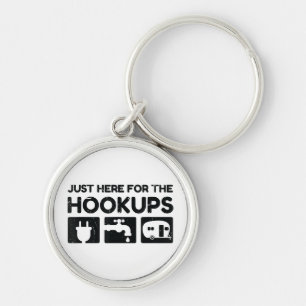Funny Camping RV Caravan Motorhome Just Here For T Key Ring