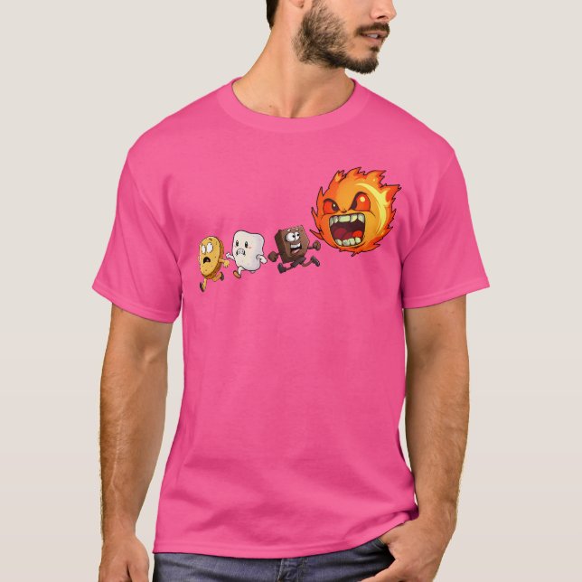 Funny Camping Smores Campfire Biscuit Chocolate Ma T-Shirt (Front)