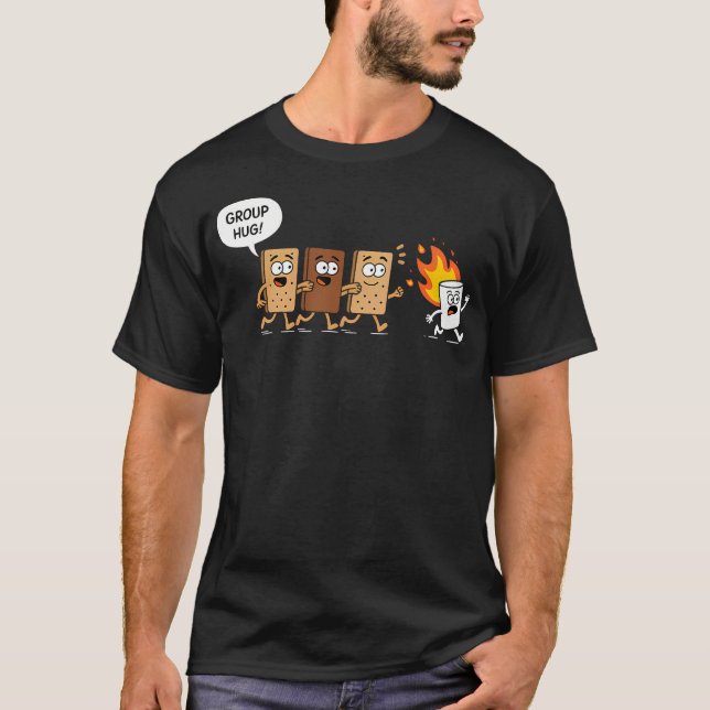 Funny Camping S'Mores Group Hug Cute Marshmallow C T-Shirt (Front)