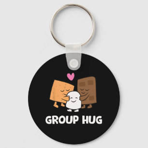 Funny Camping Smores Group Hug Cute S'mores 1  Key Ring
