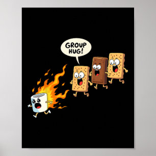 Funny Camping Smores Group Hug Cute S'mores Poster