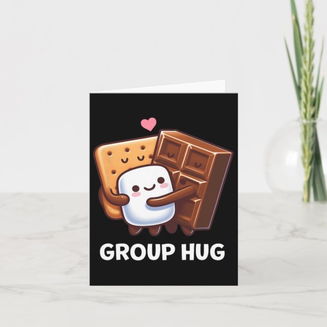Funny Camping Smores Group Hug Shirt Cute S'mores  Card (Front)