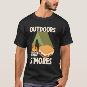 Funny Camping Tent Outdoor Lover Outdoors And Smor T-Shirt