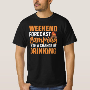 Funny Camping Weather Forecast  T-Shirt