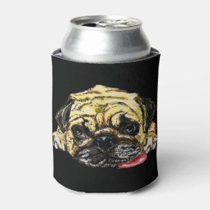 Funny Can Cooler with Pug Dog - Custom Colours
