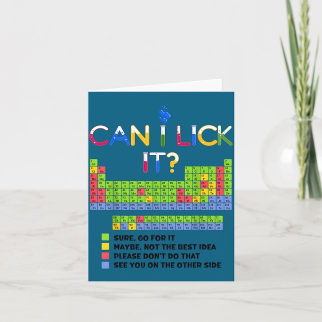 Funny Can Lick It Periodic Table Card (Front)