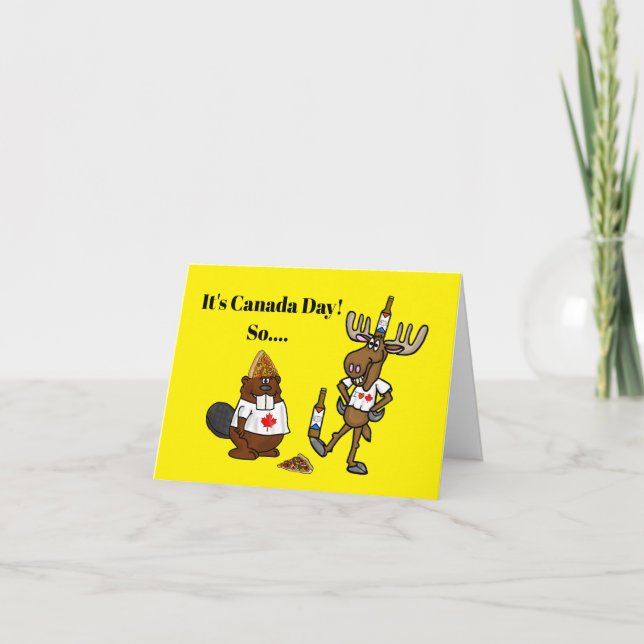 Funny Canada Day Party Time Card (Front)