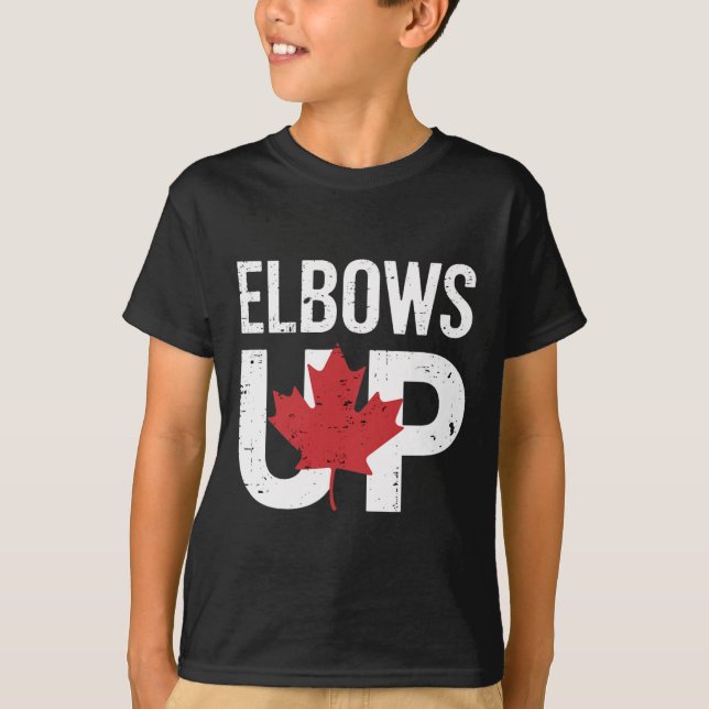 Funny Canada Meme Elbows Up  T-Shirt (Front)