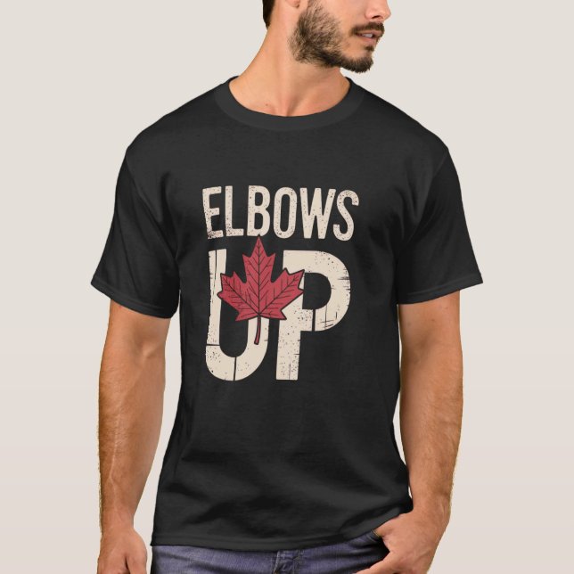 Funny Canada Meme Elbows Up T-Shirt (Front)