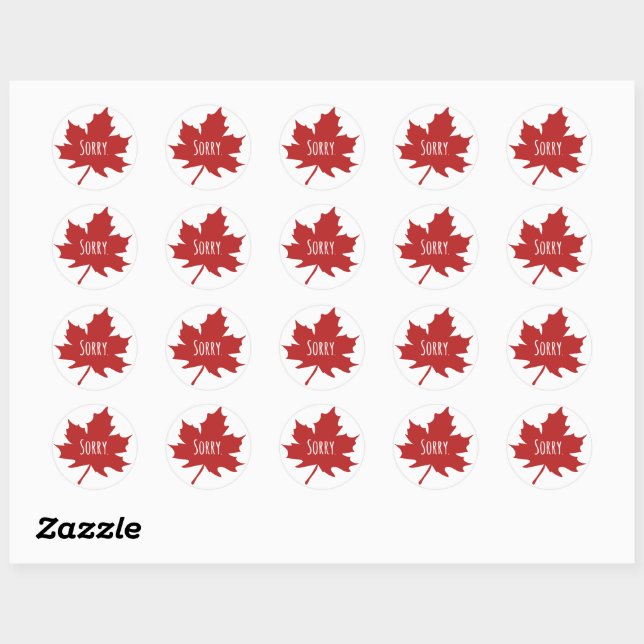 Funny Canadian Classic Round Sticker (Sheet)