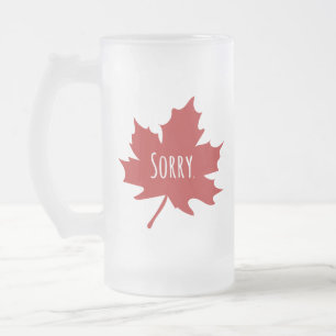 Funny Canadian Frosted Glass Beer Mug
