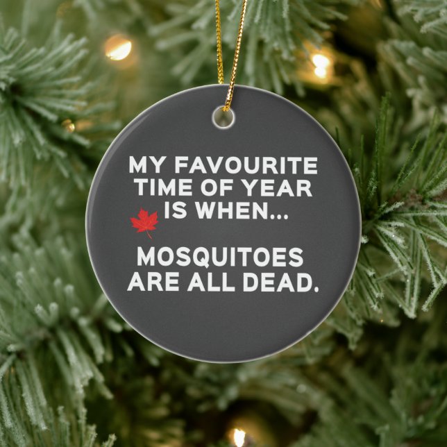 Funny Canadian Mosquitoes Ceramic Tree Decoration (Tree)