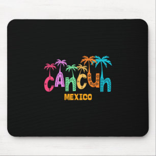 Funny Cancun Mexico Palm Tree Colorful Typography Mouse Pad