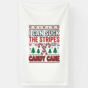 Funny Candy Cane Christmas Sweater Banner