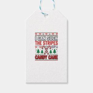 Funny Candy Cane Christmas Sweater Gift Tags
