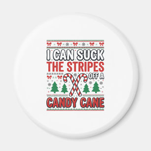 Funny Candy Cane Christmas Sweater Magnet