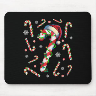 Funny Candy Cane Crew Men Women Kid Christmas Holi Mouse Pad