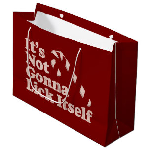 Funny Candy Cane Lick Itself Christmas Large Gift Bag