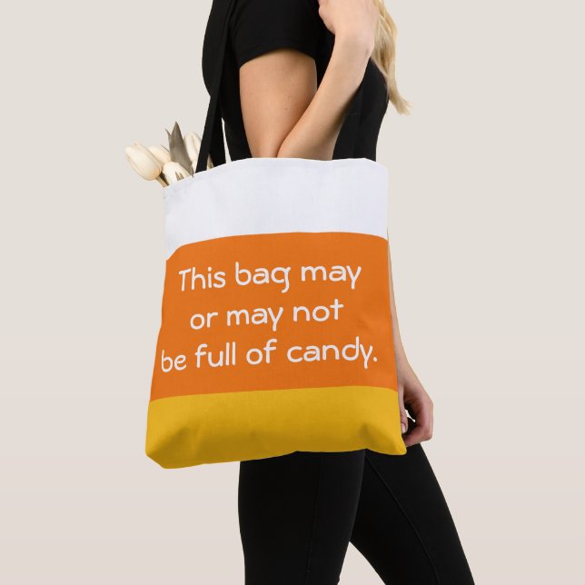 Funny Candy Corn Shoulder Tote Bag (Close Up)