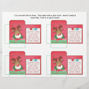 Funny Candy Packet Reindeer Poop with Saying Flyer