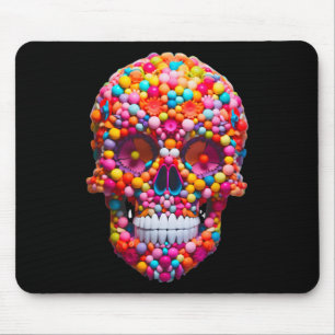 Funny Candy Skull Bubble Gum Skeleton Halloween Ca Mouse Pad