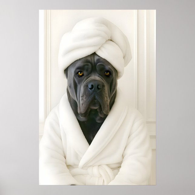 Funny Cane Corso Bathroom Print, Cane Corso In Poster (Front)