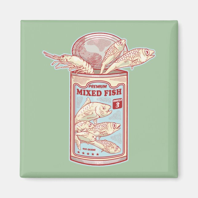 Funny canned fish magnet (Front)